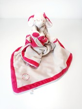 Doudou Plat/Couverture Pili Et Anna Eléphant Rose Beige Attache Tétine - Noukies