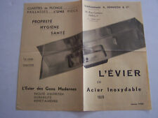 PUBLICITE , L ' EVIER EN ACIER INOXYDABLE , ETS A.JOHNSON , PROPRETE HYGIENE . 