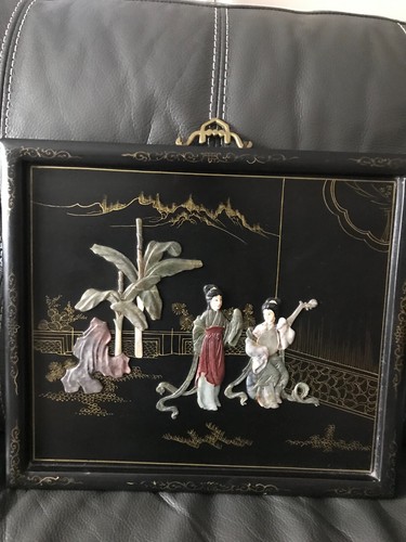Tableau chinois bois laque - bois,