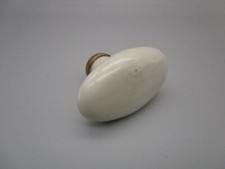 Poignée de porte en porcelaine blanche et laiton