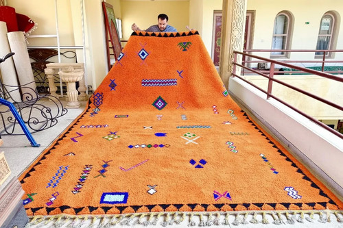 Tapis marocain orange - orange,,