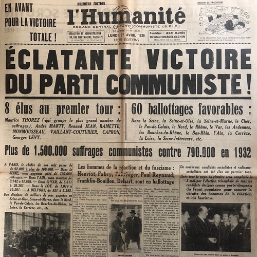 Journal humanite 04 1936 - journal, 27/04/1936