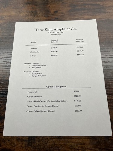 1996 tone king amplifier - king,