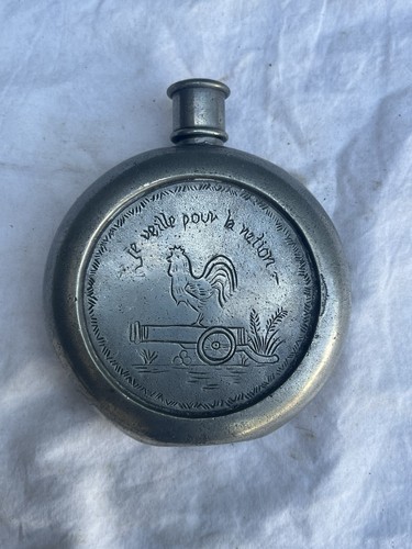 Ancienne flasque étain - ancienne, ww1