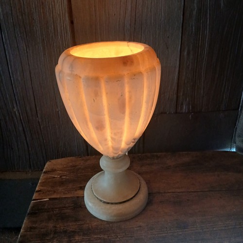 Vintage alabaster lamp lampe - alabaster,