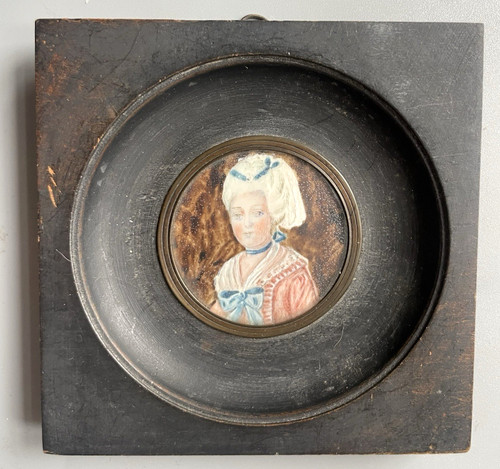 Miniature ancienne portrait - ancienne, de