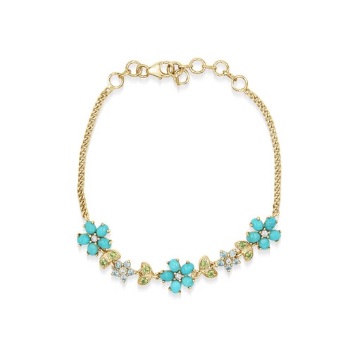 Bracelet floral turquoise - floral,