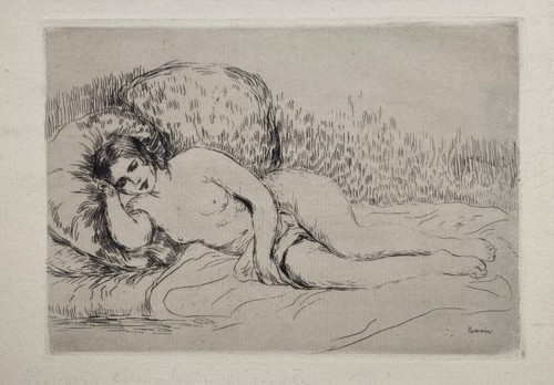 Femme nue couchée tournée - couchée, (tournée