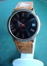 1 MONTRE -JAZ- HOMME Retro Mt à quartz des années 1978-1980 pl or