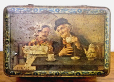 Ancienne boite Alsa Nancy Couple d'anciens buvant un café