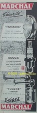 PUBLICITE MARCHAL FANTASTIC BOUGIE CORINDON FUGOR STRIDOR DE 1957 FRENCH AD PUB