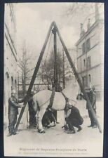 Carte postale sapeur-pompier de Paris appareillage de la chèvre pour le sauvetag