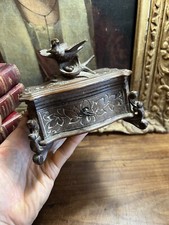 Boite & Coffret Bois Sculpté & oiseaux vers 1900 Box & Birds