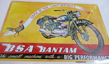 Plaque Métal Tôlée Vintage 20X30 MOTO  BSA BANTAM 125  Nwetg