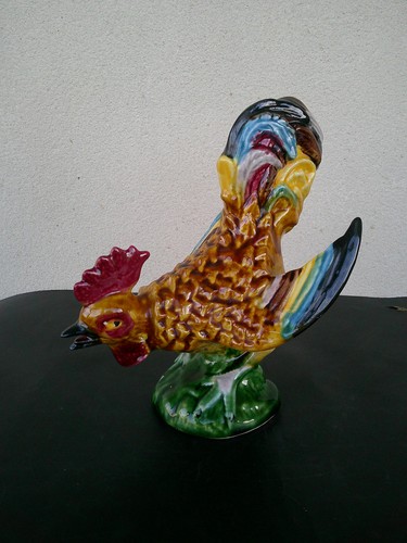 Coq ceramique majolique - ceramique,