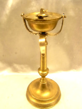 ANCIEN BOUGEOIR LAMPE BRONZE A HUILE PETROLE CARDAN BATEAU MARINE OIL LAMP BOAT