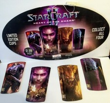 Rare Cardboard Starcraft II 2: Heart Of The Swarm AMPM Cup Display and Cups