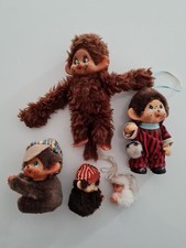 KIKI MONKIKI LOT DE 5 FIGURINES PELUCHES ANCIENNES HABITS MONCHICHI JAPON BÉBÉ 
