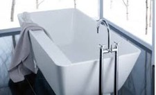 baignoire en fonte minérale burgbad Senza, autoportante, 180 x 85 cm, MWAP180...