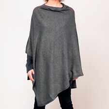 Poncho 100% Cachemire - Kashmir Luxe Authentique | Gris Élégant | AKÅSA Biarritz