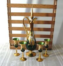 Service à liqueur 1 carafe 4 verres Murano Liquor Set 1 pitcher 4 glasses 1950s