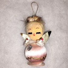 ange vintage pour sapin de Noël boule fils de soie style droguet ?