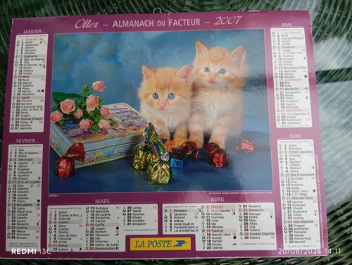 Calendrier almanach des postes - calendrier,
