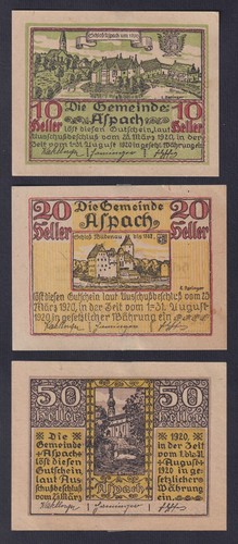 Autriche notgeld aspach série - autriche,