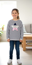 Pull fille maille fine coton