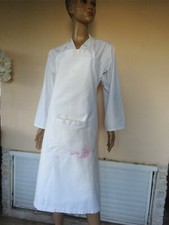 TABLIER DE CUISINE A BAVETTE VINTAGE BLANC MIXTE 