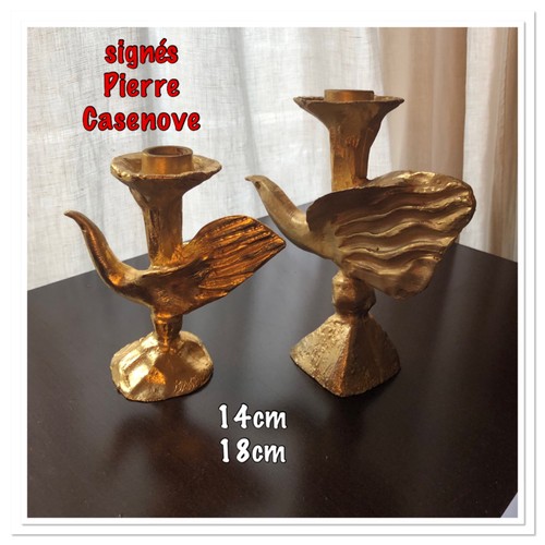 Bougeoirs lourds bronze - 2,