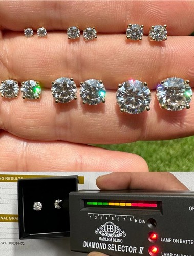 Moissanite earrings 1 0 - earrings, 1.0