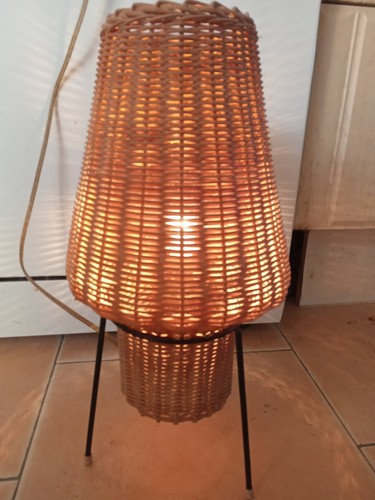 Lampe vintage rotin - sur, son