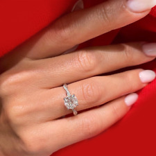 Bagues de mariage pour femmes coupe ronde 1,80 ct diamant cultivé en laborato...