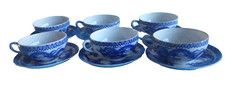 6 porcelaine Fine Bleu et