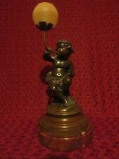RARE SCULPTURE BRONZE ANGE PUTTO LAMPE VEILLEUSE A PETROLE XIXe AUGUSTE MOREAU 