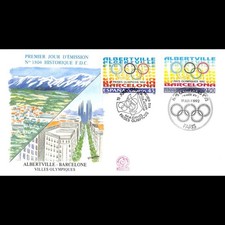 FDC n° 1804 - Pays olympiques. Albertville - Barcelone (2 tp) - 19/6/1992