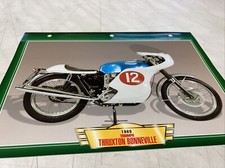 Triumph 650 Thruxton Bonneville 1969 fiche carte moto passion collection Atlas