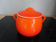Petite cocotte / faitout   en fonte émaillée Orange Flamme Cousances