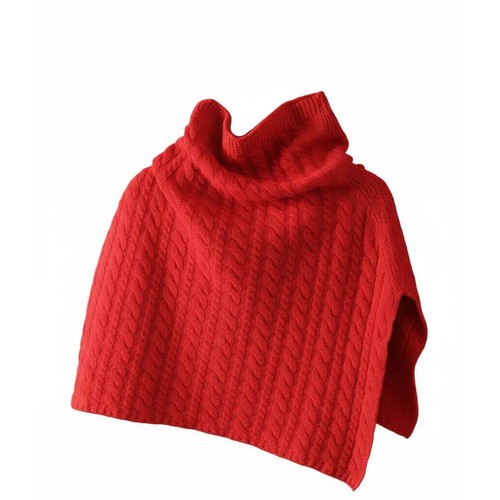Poncho laine tricotée - poncho,