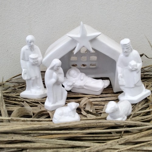 Crèche faience française - crèche, de
