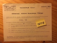 Motobécane Motoconfort 125 note technique fourche cériani 1970