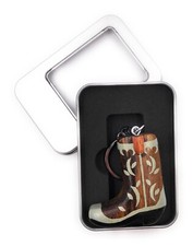 Porte-Clés Bois Bottes de Cowboy Bottes Chaussures Bottes Coffret Cadeau