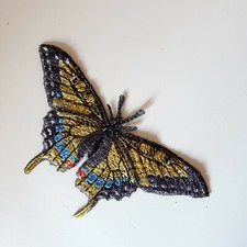 Patch brodé à coudre jaune