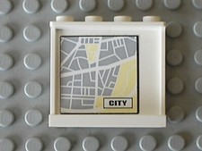 LEGO White Panel 1x4x3 Map