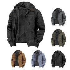 Veste décontractée homme couleur unie polaire chaude à capuche extérieur hiv