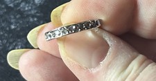 NEUVE TRÈS JOLIE BAGUE PLAQUE ARGENT ET ZIRCONS T52 