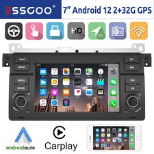 Autoradio Carplay Android 12 GPS RDS WIFI HIFI Pour BMW E46 3er 318 320 M3 MG ZT