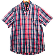 Bartravel chemise homme taille M rouge noir 65% poly 35% coton mans mens shirt