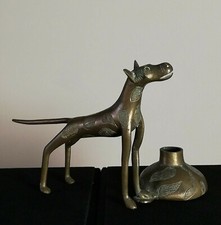 Statuette Africaine ancienne de félin en bronze, encrier